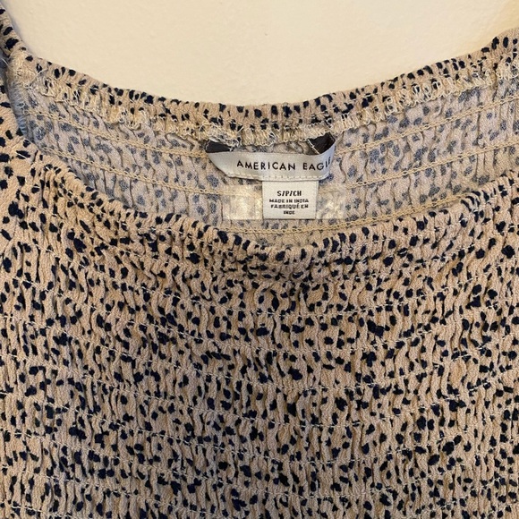 American Eagle Puff Sleeve Smocked Romper - Picture 3 of 4